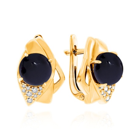 Серьги из серебра с агатами и фианитами 2320392365-20 от KRASNOE, металл Серебро, вставка Агат