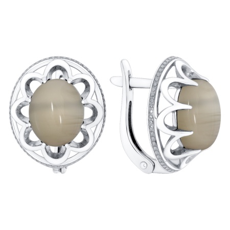 Серьги из серебра с агатами 2340395784-21 от KRASNOE, металл Серебро, вставка 