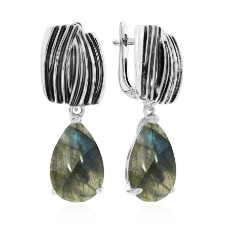 Серьги из серебра с лабрадоритами