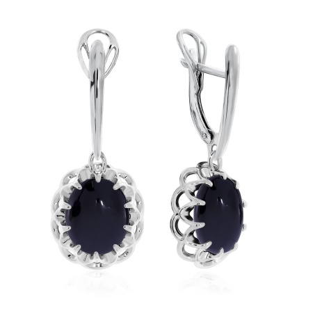 Серьги из серебра с агатом