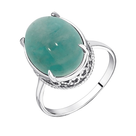 Купить кольцо из серебра с амазонитом в интернет-магазине KRASNOE