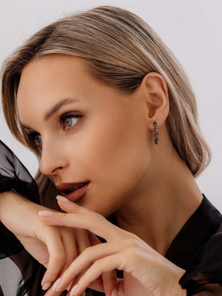 Серьги из серебра с топазами