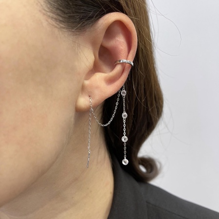 Серьги из серебра с фианитами