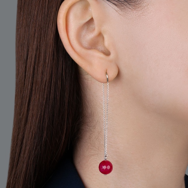 Серьги из серебра с агатами 2340390710-9-37 от KRASNOE, металл Серебро, вставка Агат