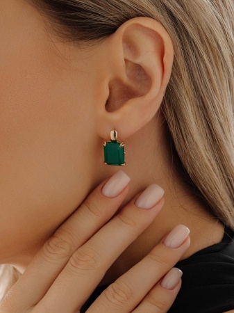 Серьги из серебра с агатом