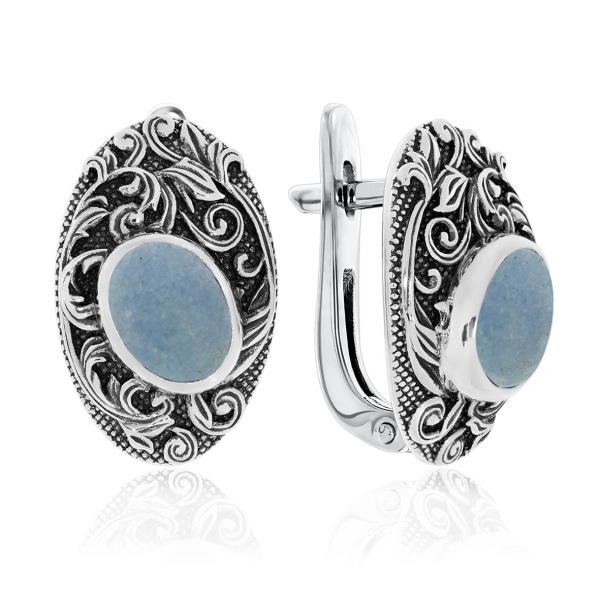 Серьги из серебра с виоланами 2310В01369 от KRASNOE, металл Серебро, вставка Виолан