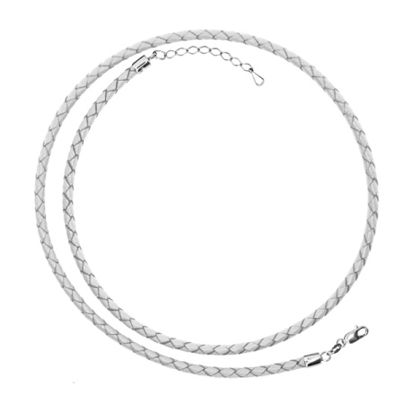 Шнурок из серебра с шнур кожаныйом