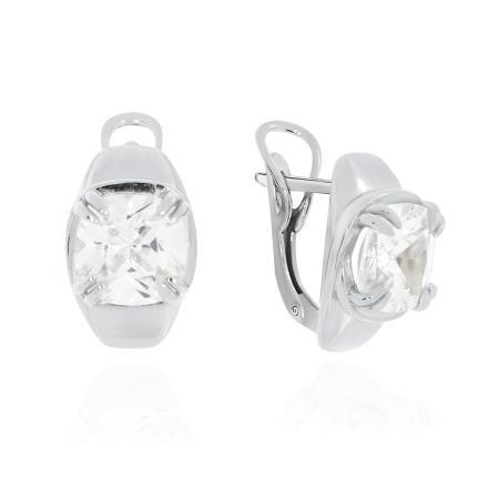 Серьги из серебра с фианитами