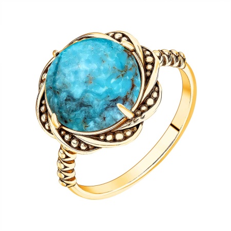 Купить кольцо из серебра с бирюзой в интернет-магазине KRASNOE