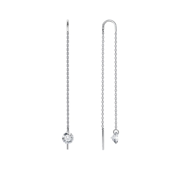 Серьги из серебра с фианитами