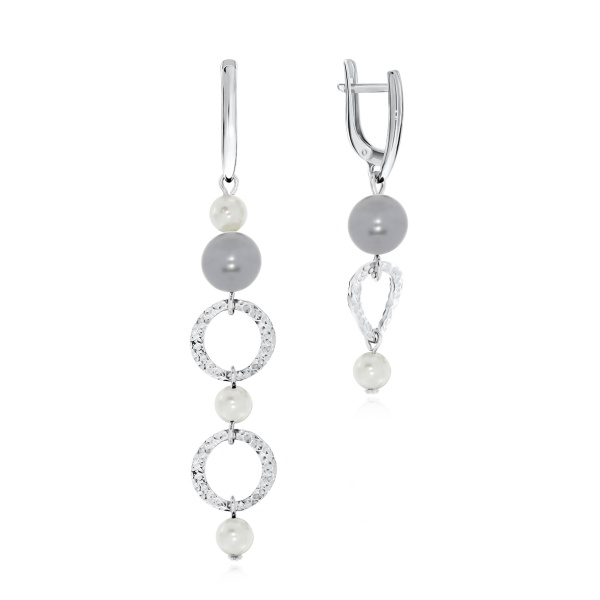 Серьги из серебра с жемчугом