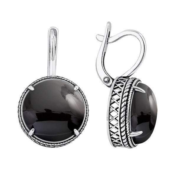 Серьги из серебра с агатом