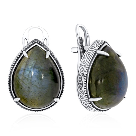 Серьги из серебра с лабрадоритом