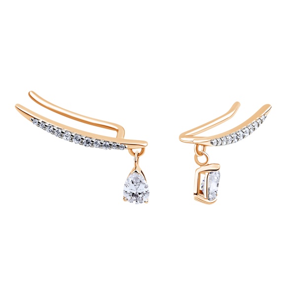 Серьги из серебра с фианитом 2329204903л от KRASNOE, металл Серебро, вставка Фианит