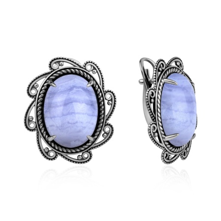 Серьги из серебра с агатами 2310396397-84 от KRASNOE, металл Серебро, вставка 