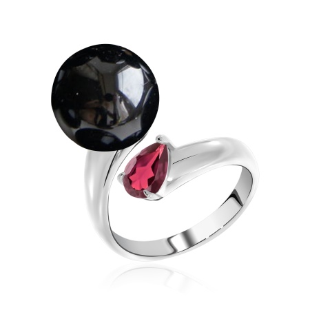 Купить кольцо из серебра с жемчугом и фианитом в интернет-магазине KRASNOE