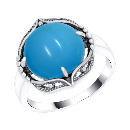 Купить кольцо из серебра с бирюзой в интернет-магазине KRASNOE
