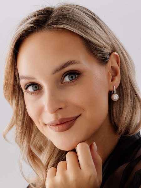 Серьги из серебра с жемчугом 2340241557-1 от KRASNOE, металл Серебро, вставка Жемчуг Имитация