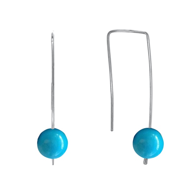 Серьги из серебра с бирюзой со скидкой