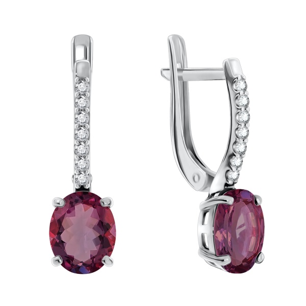 Серьги из серебра с кристаллом ювелирным 2340290185-33 от KRASNOE, металл Серебро, вставка Кристалл ювелирный