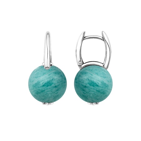 2340374344 Серьги (Ag 925) 2340374344 от KRASNOE, металл Серебро, вставка Амазонит