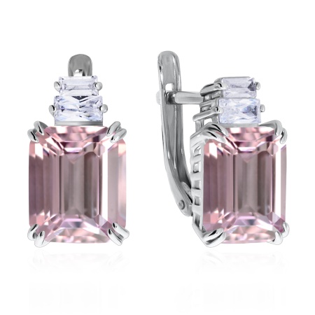 Серьги из серебра с ситаллами и фианитами 2340880224-36 от KRASNOE, металл Серебро, вставка Фианит