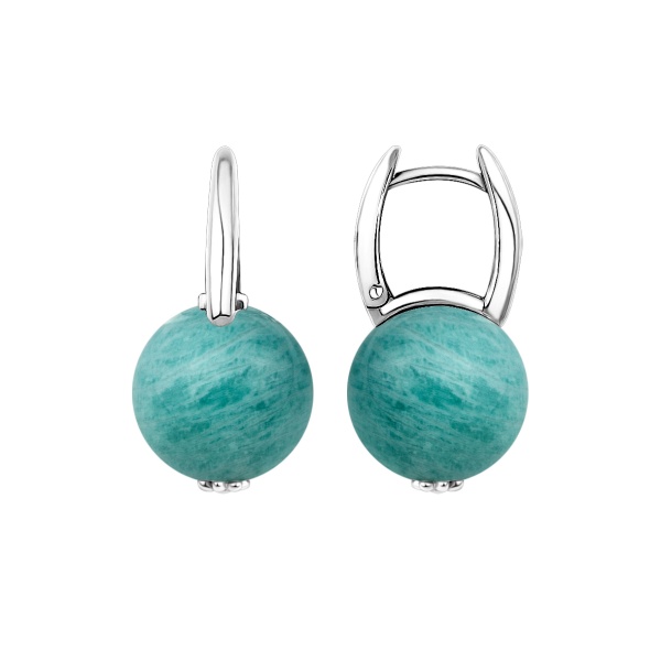 2340374344 Серьги (Ag 925) 2340374344 от KRASNOE, металл Серебро, вставка Амазонит