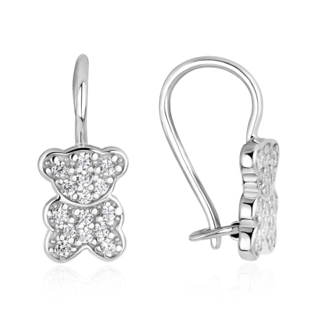 Серьги из серебра с фианитами