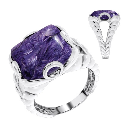 Купить кольцо из серебра с чароитом в интернет-магазине KRASNOE