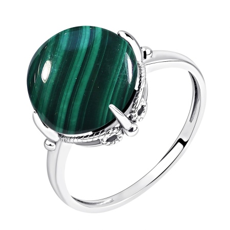 Купить кольцо из серебра с малахитом в интернет-магазине KRASNOE