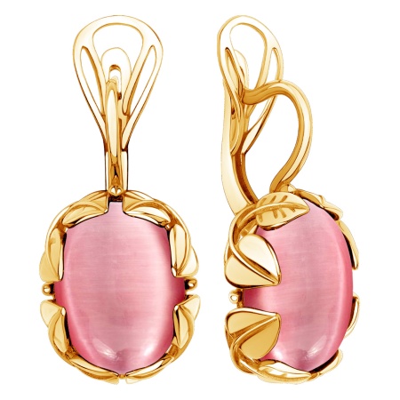 Серьги из серебра с кошачим глазом 2320265715-30 от KRASNOE, металл Серебро, вставка Кошачий глаз