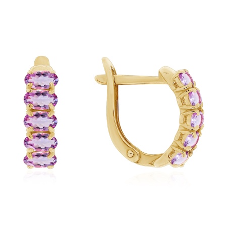 Серьги из серебра с аметист