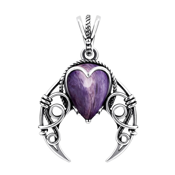 Купить подвеска из серебра с чароитом