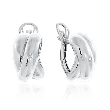 Серьги из серебра с фианитами 2340200594 от KRASNOE, металл Серебро, вставка Фианит