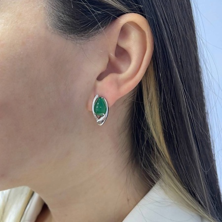 Серьги из серебра с агатами 2340392362-60 от KRASNOE, металл Серебро, вставка Агат