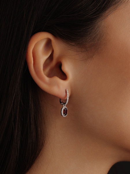 Серьги из серебра с гранатами