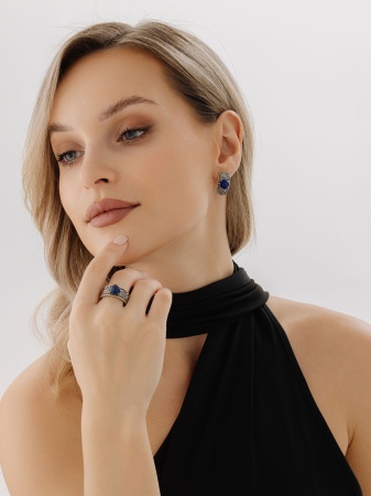 Купить кольцо из серебра с лазуритом в интернет-магазине KRASNOE