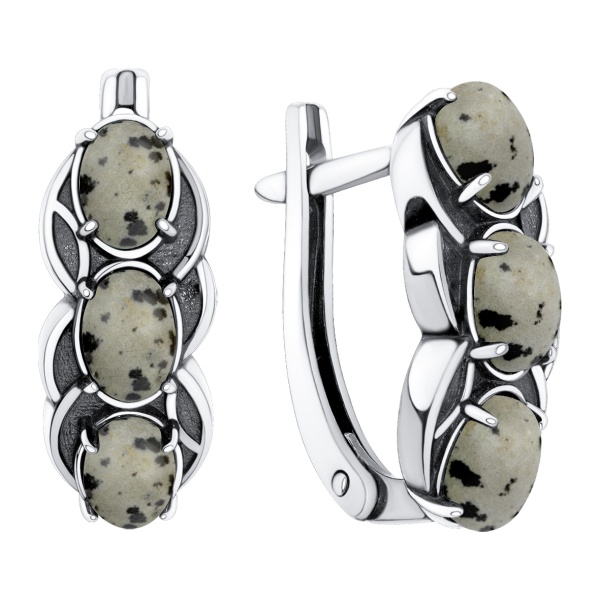 Серьги из серебра с яшмой в ювелирном интернет-магазине