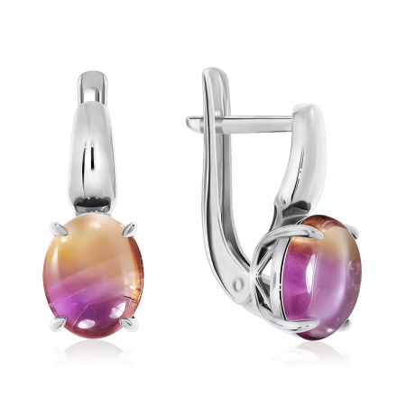 Серьги из серебра с аметринами 2340980045 от KRASNOE, металл Серебро, вставка Аметрин