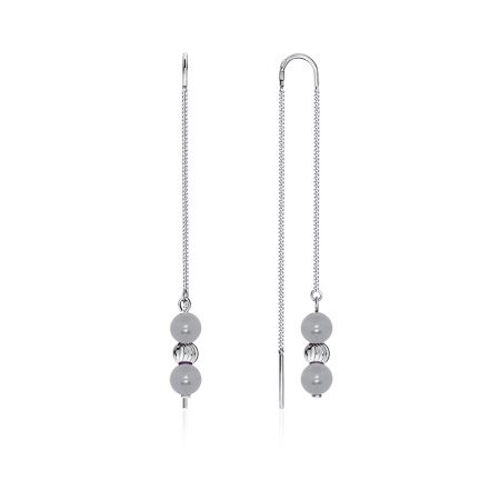 Серьги из серебра с жемчугом 2340240714-1-21 от KRASNOE, металл Серебро, вставка Жемчуг Имитация