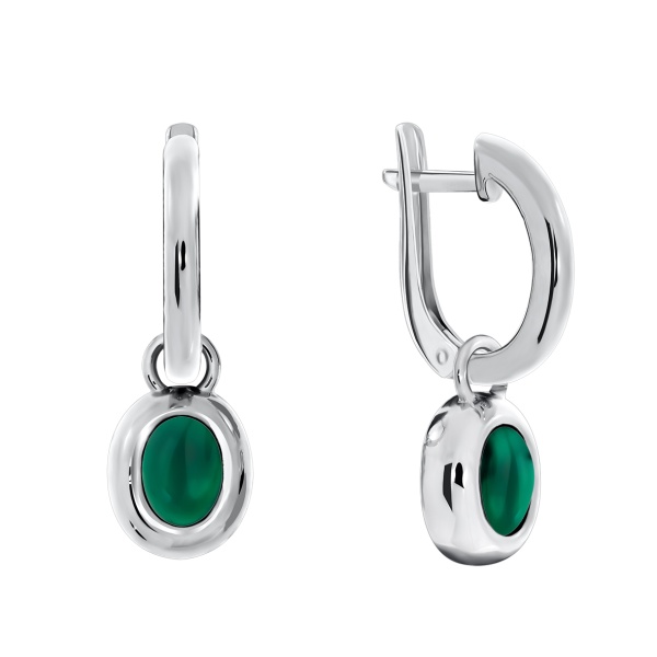 Серьги из серебра с агатом