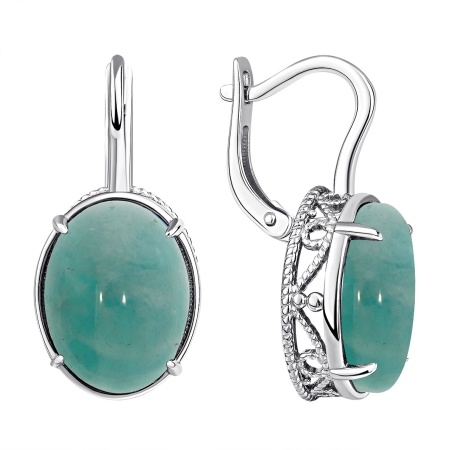 Серьги из серебра с амазонитами