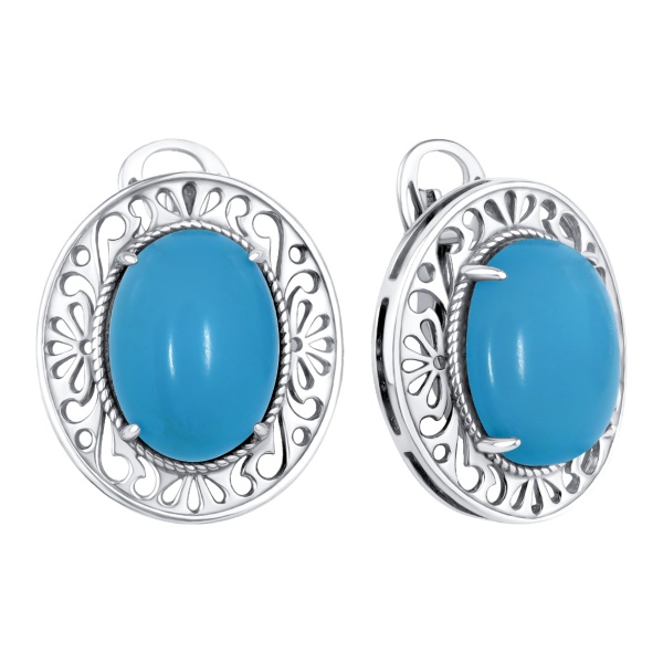 Серьги из серебра с бирюзой