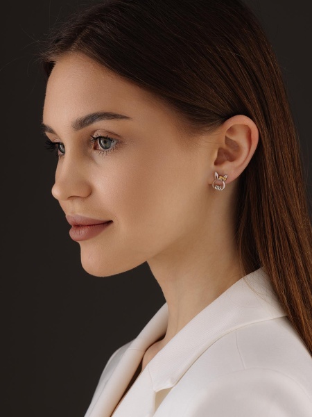 Серьги из серебра без вставок 2350405221 от KRASNOE, металл Серебро, вставка Без вставок