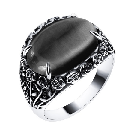 Купить кольцо из серебра с кошачий глазом в интернет-магазине KRASNOE