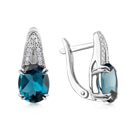 Серьги из серебра с ситаллами 2340881949л-76 от KRASNOE, металл Серебро, вставка Ситалл