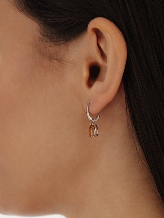 Серьги из серебра с цитринами