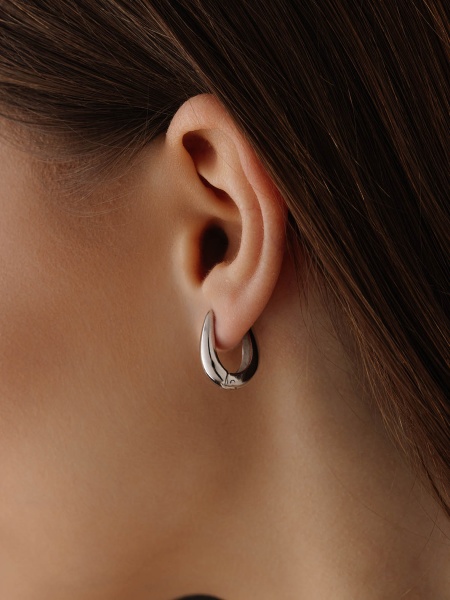 Серьги из серебра без вставок 2340401270 от KRASNOE, металл Серебро, вставка Без вставок