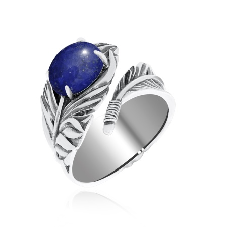 Купить кольцо из серебра с лазуритом в интернет-магазине KRASNOE