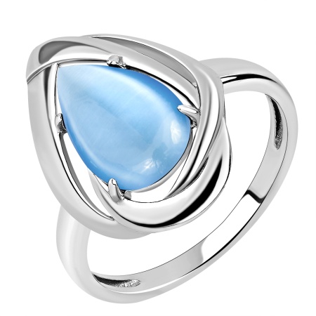 Купить кольцо из серебра с имитацией кошачьего глаза в интернет-магазине KRASNOE